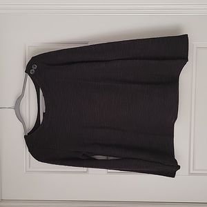 Dark Gray/Black Sweater with Button Detail on One Shoulder, Size Medium